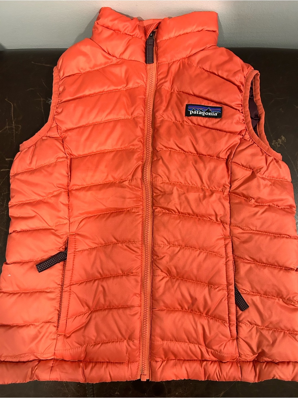Patagonia Kids Jacket Orange and Burgundy
